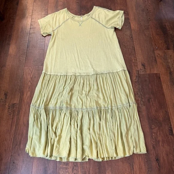 FREE PEOPLE oversized lightly tie dye boho maxi dress, size L, but can fit 1X - Picture 5 of 13